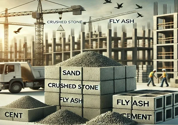 కాంక్రీట్ ఇటుకలు ఏ పదార్థాలతో తయారు చేయబడ్డాయి?